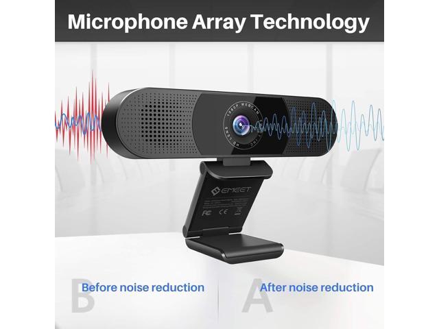 EMEET 3 in 1 Webcam - 1080P Webcam with Microphone and Speakers, Noise Reduction, Auto Low Light Correction W/Cover, C980 Pro USB Camera Web cam...