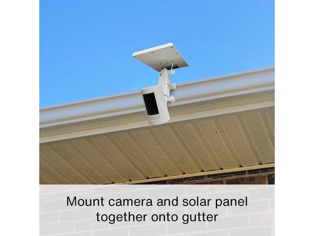 Holicfun 2-in-1 Gutter Mount for Outdoor Camera and Solar Panel - No-Drill Mounting Bracket, 360° Adjustable, Compatible with Ring, Arlo, Eufy,...