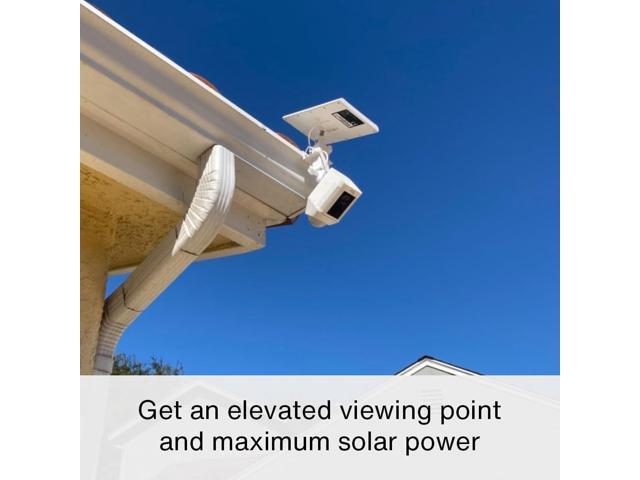 Holicfun 2-in-1 Gutter Mount for Outdoor Camera and Solar Panel - No-Drill Mounting Bracket, 360° Adjustable, Compatible with Ring, Arlo, Eufy,...