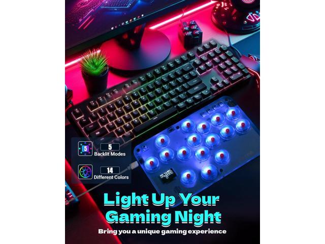 Sehawei Haute42 Arcade Stick S16 All-Button Gamerfinger with Custom RGB & Turbo Functions,Arcade Controller Street Fight for...