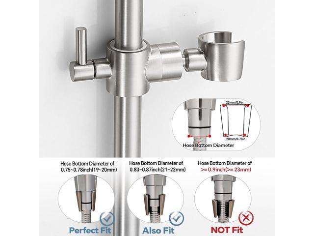 Shower Slide Bar Adjustable Handheld Shower Head Holder Wall Mount - 15inch All-Metal Shower Head Slide Bar Compatible with Bathroom Drill Free...