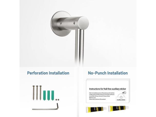 Shower Slide Bar Adjustable Handheld Shower Head Holder Wall Mount - 15inch All-Metal Shower Head Slide Bar Compatible with Bathroom Drill Free...