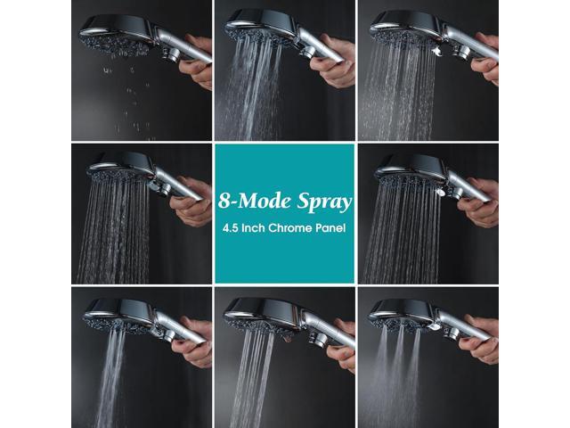 Handheld Shower Head with On Off Switch 8-Mode High Pressure Showerhead with 79 Inches Extra-long Stainless Steel Hose and Bracket PLUS Extra...