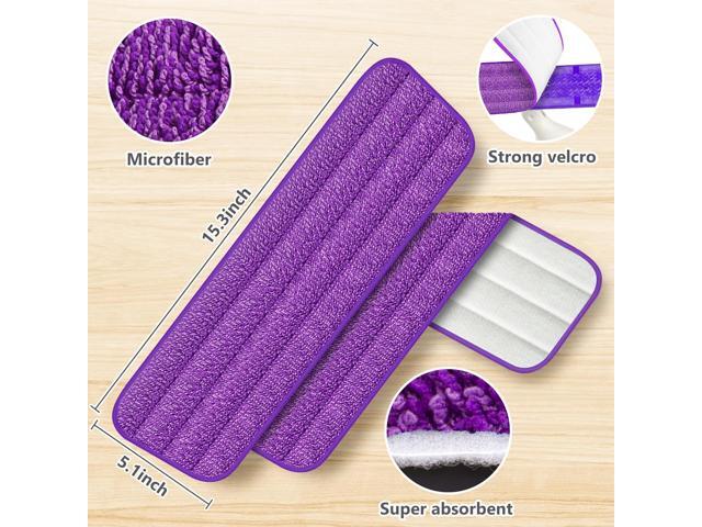 6 Pack Reusable Mop Pads Compatible with Swiffer PowerMop, Wood Floor Pads Microfiber Mop Replacement Refills Machine Washable for All Floor Surfaces