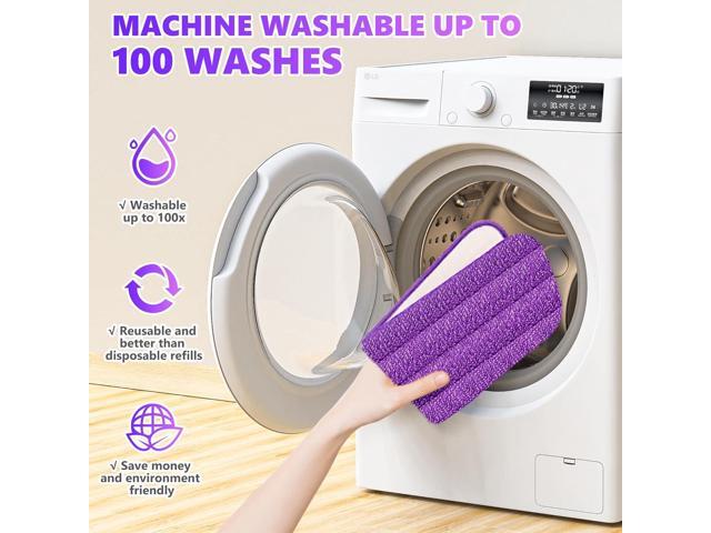 6 Pack Reusable Mop Pads Compatible with Swiffer PowerMop, Wood Floor Pads Microfiber Mop Replacement Refills Machine Washable for All Floor Surfaces