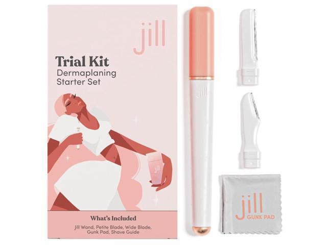 Jill Dermaplane Razor Trial Kit Facial Hair Removal Dermaplaning Kit Includes 1 Shave Wand, 2 Dermaplane Razors & Cleaning Cloth Pre-Shave...