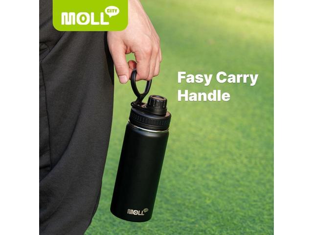 Kids Insulated Water Bottle-16 oz Stainless Steel Vacuum Wide Mouth Sports Flask with Silicone Boot-Reusable Metal Leak Proof Travel Water Bottle...