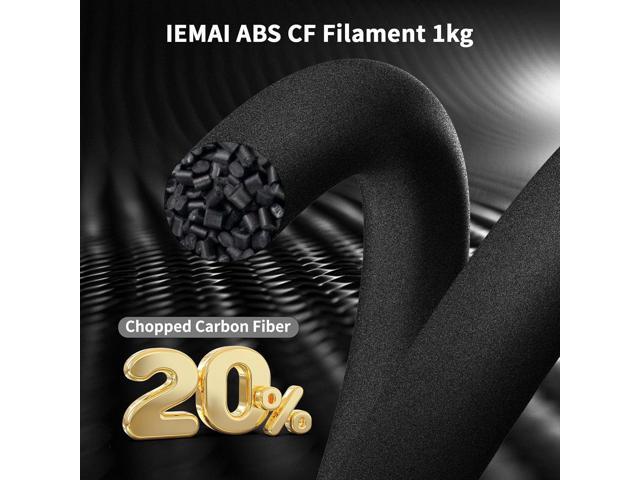 IEMAI Carbon Fiber ABS Filament 1.75mm Matte Black 1KG, Enhanced-Stiffness ABS-CF 3D Printer Filament Heat & Chemical Resistant, High Dimensional...