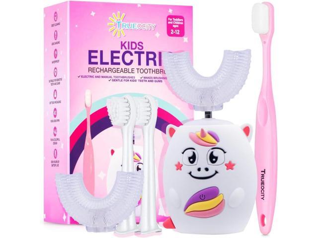 Trueocity Kids U Shape Toothbrush, Auto Electric, Toddler Rechargeable, Unicorn Design