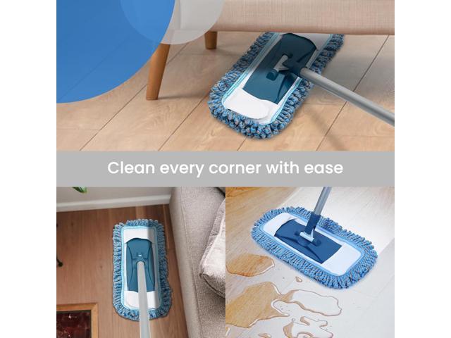 Dust Mop for Hardwood Floors with 57' Long Handle Wet & Dry Mops for Catching Pet Hair and Dust Bunny Microfiber Dust Mops for Vinyl, Wood, Tile,...