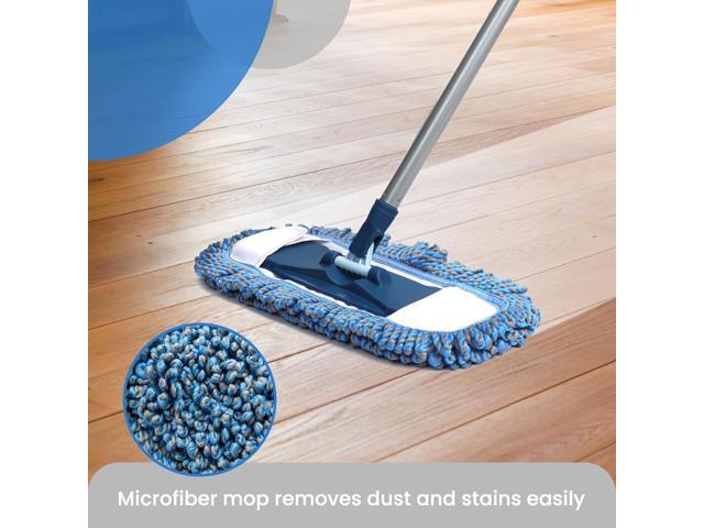 Dust Mop for Hardwood Floors with 57' Long Handle Wet & Dry Mops for Catching Pet Hair and Dust Bunny Microfiber Dust Mops for Vinyl, Wood, Tile,...