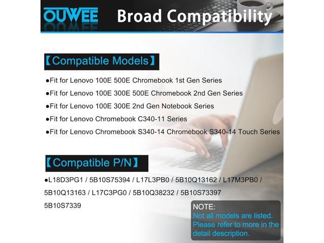 L18D3PG1 Laptop Battery Compatible with Lenovo 100E 500E Chromebook 1st Gen/100E 300E 500E Chromebook 2nd Gen/100E 300E 2nd Gen Series 5B10S75394...