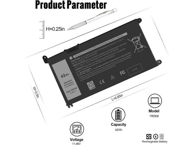 42Wh YRDD6 Replacement Laptop Battery for Dell Inspiron 15 3000 Series 3583 3593 3582 3501 Inspiron 15 5000 Series 5584 5585 5593 5594 5598 14 3493...