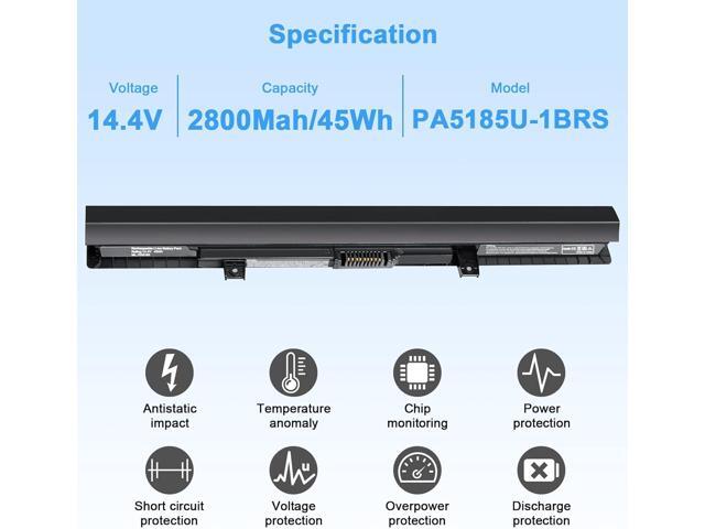 45Wh PA5185U-1BRS Laptop Battery Compatible with Toshiba Satellite C50 C55 C55D C55T S55 L55 L55T L55D C55-B5200 C55-B5270 C55D-B5310 C55-B5300...