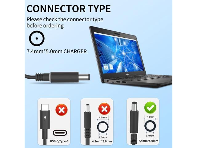 65W AC Power Adapter Compatible with DELL Latitude 7480 E5440 E5470 E6540 E7440 E7450 E7250 E6440 E6430 7490 7290 5490 5590 5290 19.5V 3.34A Laptop...