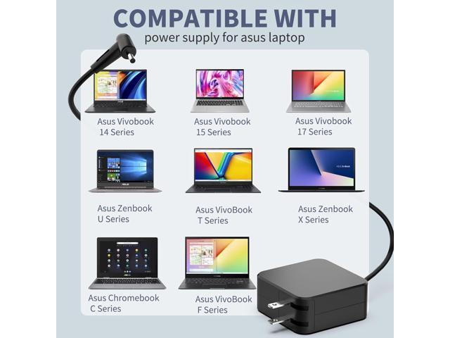 45W 33W Fast Charger Compatible with Asus Vivobook 14 15 17 X541 X515 X556 X712 F510 F512 F556 Zenbook UX303 UX305 UX330 UX331 UX360 Chromebook...