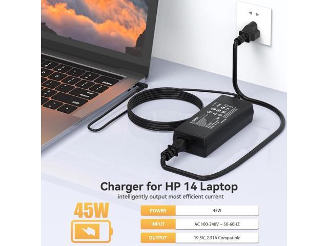45W Laptop Charger for HP Model 14 14-dk, 14-dq, 14-dy, 14-df, 14-dh, 14-dg, 14-ds, 14-dw, 14m, 14s, 14-ak, 14-cf Series; 14-dq2053cl, 14-cf2111wm,...