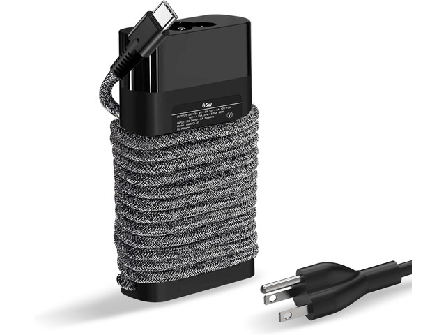65W 45W USB C Charger for HP Laptop Fast Power Adapter with Nylon Braided Cord for travel, Replacement for HP Chromebook, EliteBook, Spectre, Envy,...
