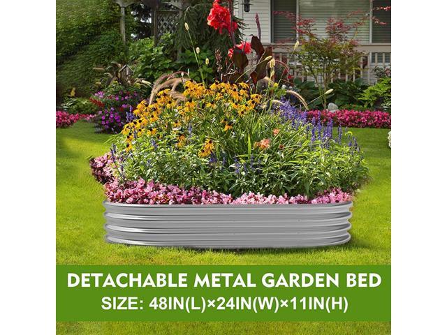 Galvanized Raised Garden Bed Outdoor Raised Beds Planter for Outdoor Plants Large Metal Raised Garden Bed Kit (4FT)