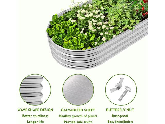 Galvanized Raised Garden Bed Outdoor Raised Beds Planter for Outdoor Plants Large Metal Raised Garden Bed Kit (4FT)