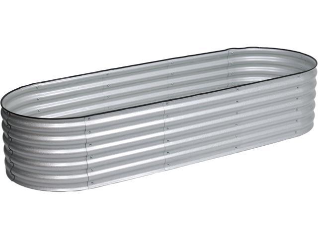 Aoodor 17' Tall Oval Galvanized Raised Garden Bed Kit, 6-in-1 Large Metal Outdoor Planter Box for Vegetables, Flowers, and Herbs, 7.5 x 2.3 x 1.5...