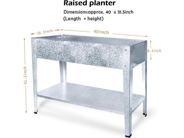 Galvanized Raised Garden Bed for Vegetables Elevated Planter Box with Legs Outdoor Patio Apartment Herb Container Metal