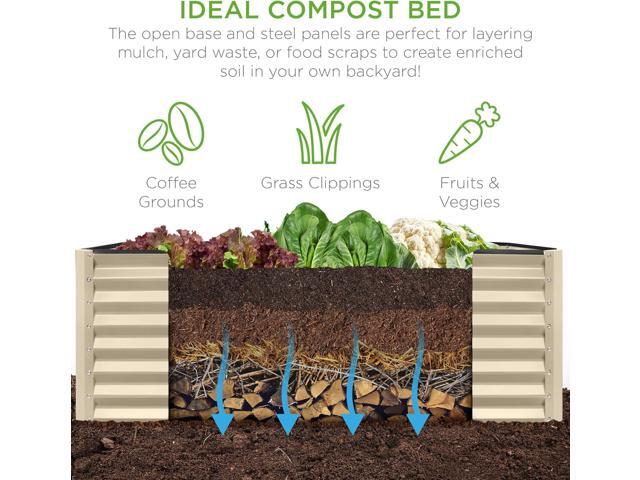 Best Choice Products 8x4x2ft Outdoor Metal Raised Garden Bed, Deep Root Planter Box for Vegetables, Flowers, Herbs, and Succulents w/ 478 Gallon...