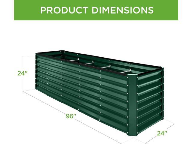 Best Choice Products 8x2x2ft Raised Outdoor Metal Garden Bed, Rectangular Planter Box for Herbs, Flowers, and Deep Root Vegetables w/ 240 Gallon...