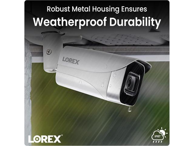 Lorex 4K Metal Bullet Camera PoE Wired Home Security Add-On Camera - Motion Detection, Color Night Vision, Long Range IR, Weatherproof, Ultra HD...