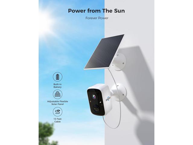 Hiseeu Solar Security Cameras Wireless Outdoor, 4 Cam-Kit, Expandable to 10CH, No Monthly Fee, Solar-Powered, Home Security Cameras System with 2K...