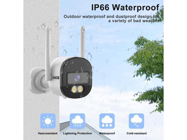 EVERSECU 2K Wired WiFi Bullet Camera, 2.8mm Lens Wide Angel, 2-Way Audio, Night Vision, Motion Detection Alarm, Outdoor/Indoor, Waterproof,...