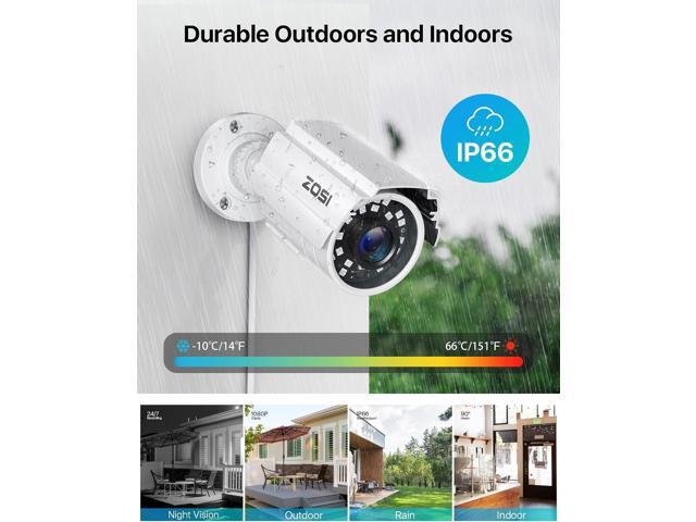 ZOSI 2MP 1080p HD 1920TVL Outdoor Indoor Home Security Camera (Hybrid 4-in-1 HD-CVI/TVI/AHD/960H Analog CVBS), 24PCS LEDs, 80ft IR Night Vision,...