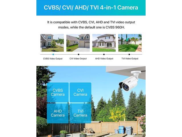 ZOSI 2MP 1080p HD 1920TVL Outdoor Indoor Home Security Camera (Hybrid 4-in-1 HD-CVI/TVI/AHD/960H Analog CVBS), 24PCS LEDs, 80ft IR Night Vision,...