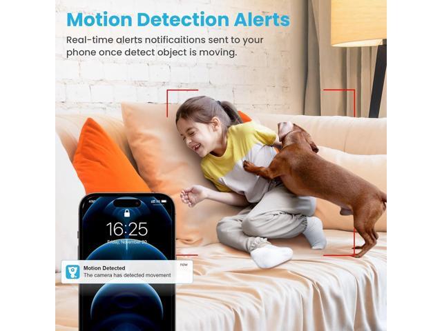 litokam 2K Indoor Security Camera, 360° Cameras for Home Security Indoor with Motion Detection, Pet Cam with Phone App, Baby Monitor-Night Vision