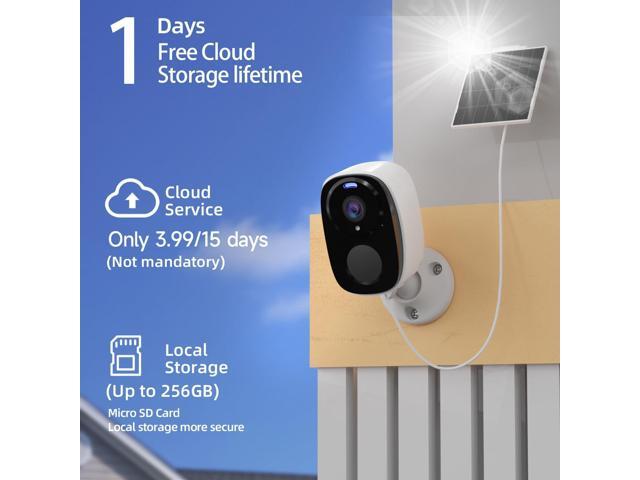 Rraycom 4pc Solar Security Cameras Wireless Outdoor, 2K Battery Powered Cameras for Home Security, 2.4/5G WiFi Camera with Solar Panel, Color Night...
