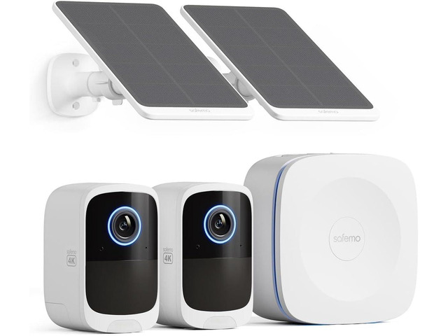 4K Security Cameras Wireless Outdoor/Indoor, Battery Cameras for Home Security, No Monthly Fees, 32G Local Storage, Advanced AI, 5W Solar Panels,...