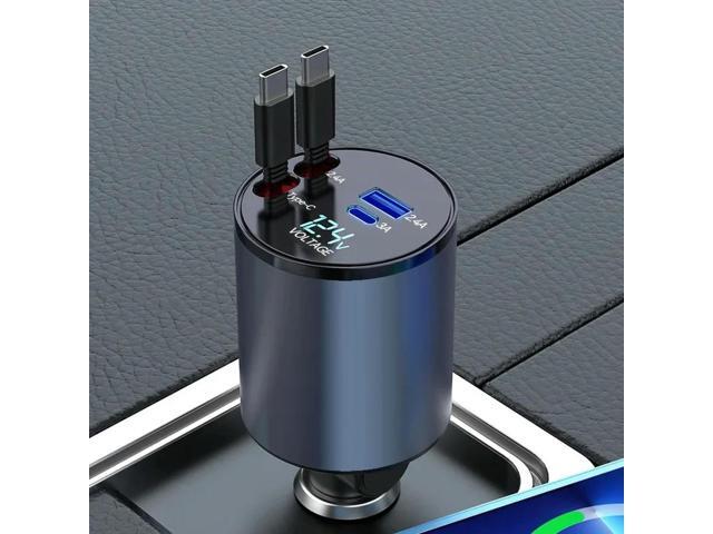 FOR 100W 4 IN 1 Retractable Car Charger USB C Cable For Fast Charge Cord Adapter PD QC3.0