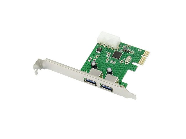 FOR USB 3.0 PCI-E Expansion Card Adapter External 2 Port USB3.0 to 1X + PCIe Card 4pin Power Supply Port Connector asm1042 chipset