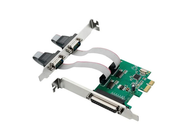 FOR PCIe to 2 PORTS RS-232 Serial Port COM & DB25 Printer Parallel port converter card WCH382L Chipset
