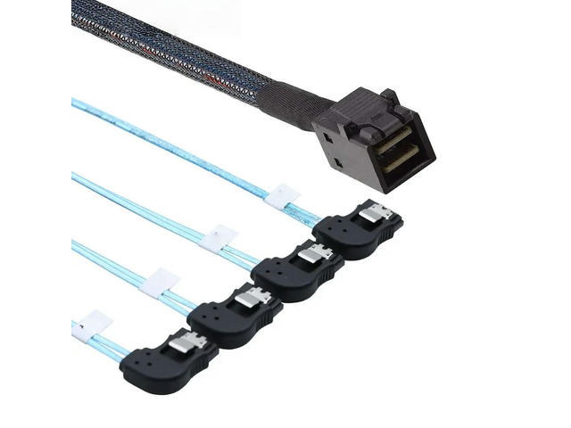 FOR PC Hardware Cables & Adapters, MINI SAS HD SFF-8643 to 4 Port SATA Left-angl