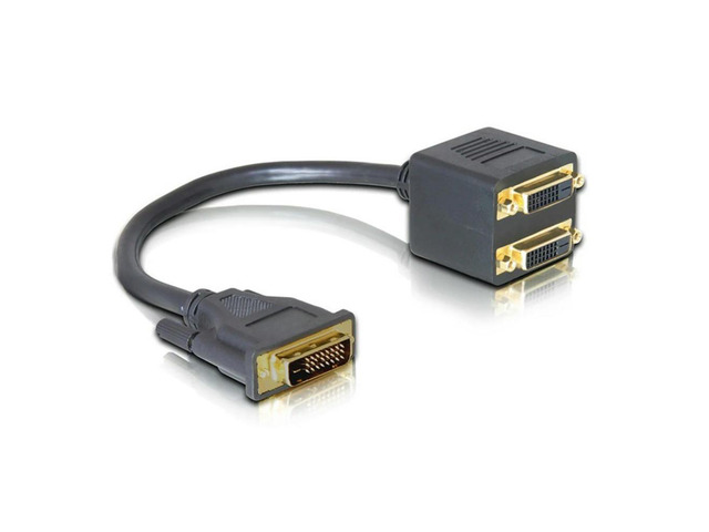 FOR DVI Male to 2 DVI Female Adapter cable Single Link DVI Splitter 1 to 2 Port 