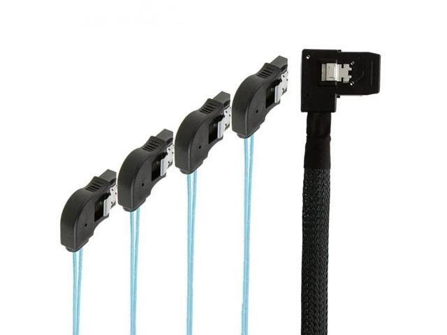 FOR Right Angle MINI SAS SFF-8087 to 4x Right Angle SATA Female HDD/SSD Data Cable