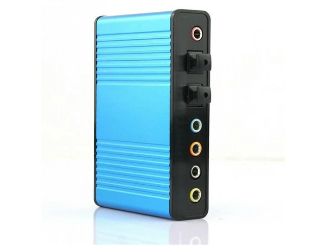 FOR 2014 Deal 1Pcs Blue 6 channel 5.1 External Audio Music Sound Card Soundcard For Laptop PC