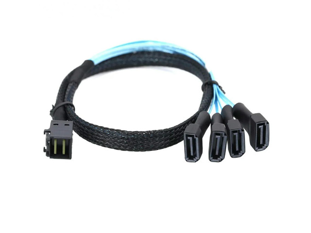FOR Efficient Mini SAS HD SFF-8643 to 4 SATA 7Pin Male Cable for Data Transfer