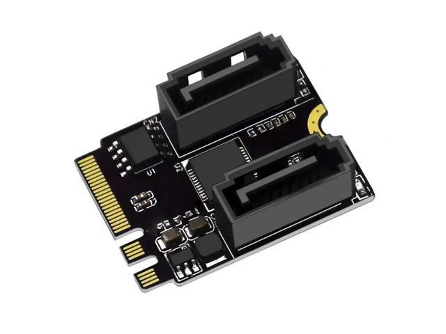 FOR M.2 A+E KEY to 2 Ports SATA3.0 Converter Card Hard disk expansion card: Fast Data Transmission and Stable Output