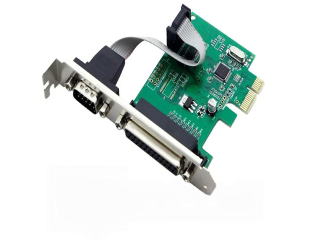 FOR RS232 RS-232 Serial Port COM & DB25 Printer Parallel Port LPT to PCI-E PCI Express Card Adapter Converter WCH382 Chip
