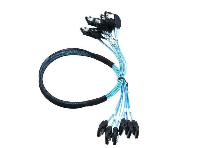 FOR SAS 4.0 6SATA to 6SATA 7PIN Female Left Angle Cable for SSD and Hard Drive Connections