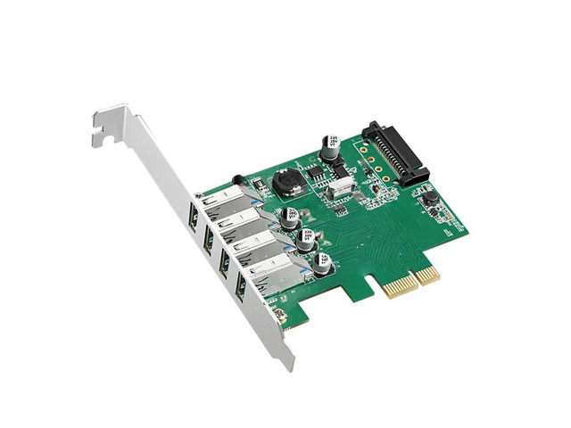 FOR Pci-e to qual usb3.0 hub 4 ports usb to pci-e expansion card adapter Convert