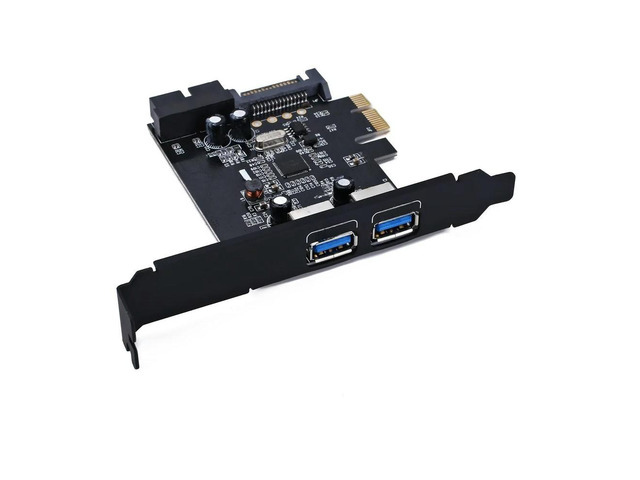 FOR PCIE TO 2 Port USB 3.0 PCI-e Internal 20Pin Adapter PCI Express 5.0Gbps 19Pin NEC7207201 Chipset SATA 15PIN Power Supply