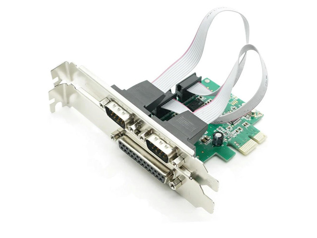 FOR 2 PORTS RS-232 Serial Port COM & DB25 Printer Parallel Port LPT to PCI-E PCI Express Card Adapter Converter WCH382 Chip DB9 DB25
